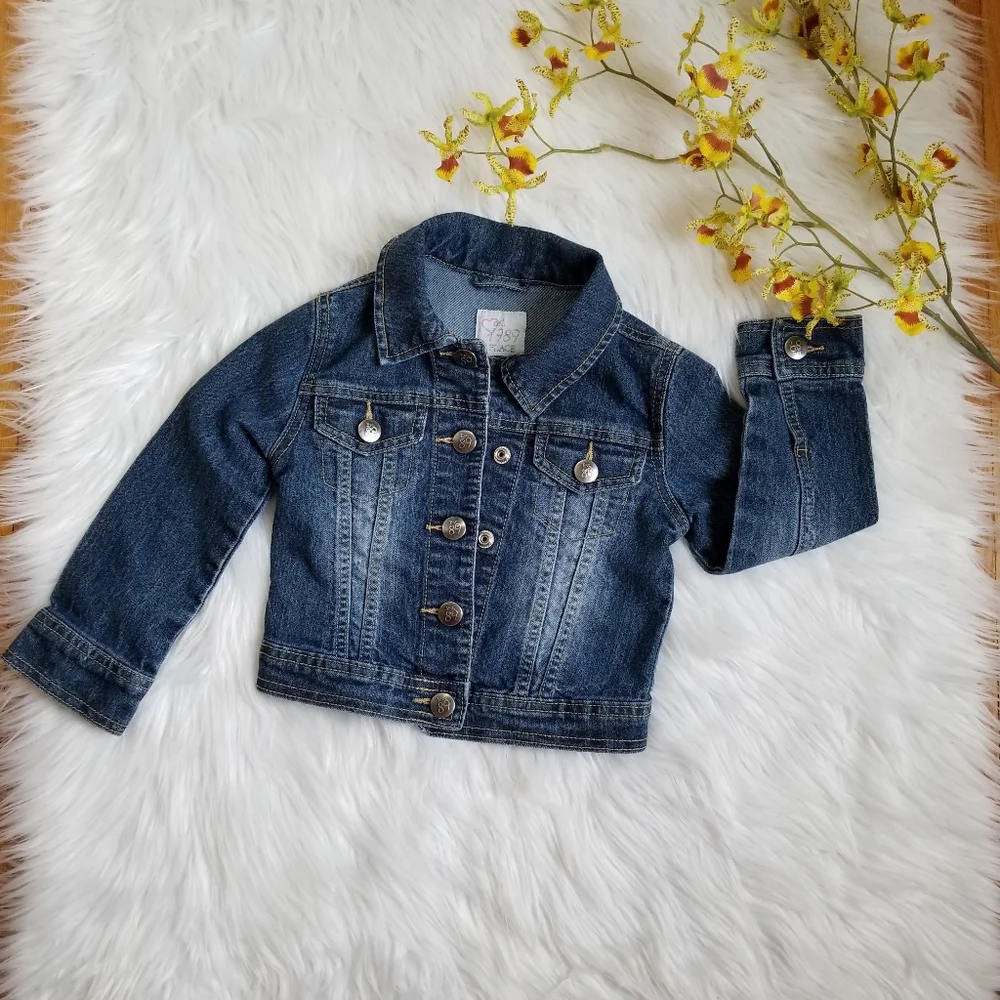1989 Place Girl's Blue Jeans Jacket, SIZE XS/TP 4. - Picture 1 of 13